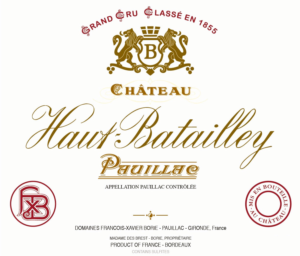 Chateau Haut Batailley 奧巴特利莊紅酒75cl