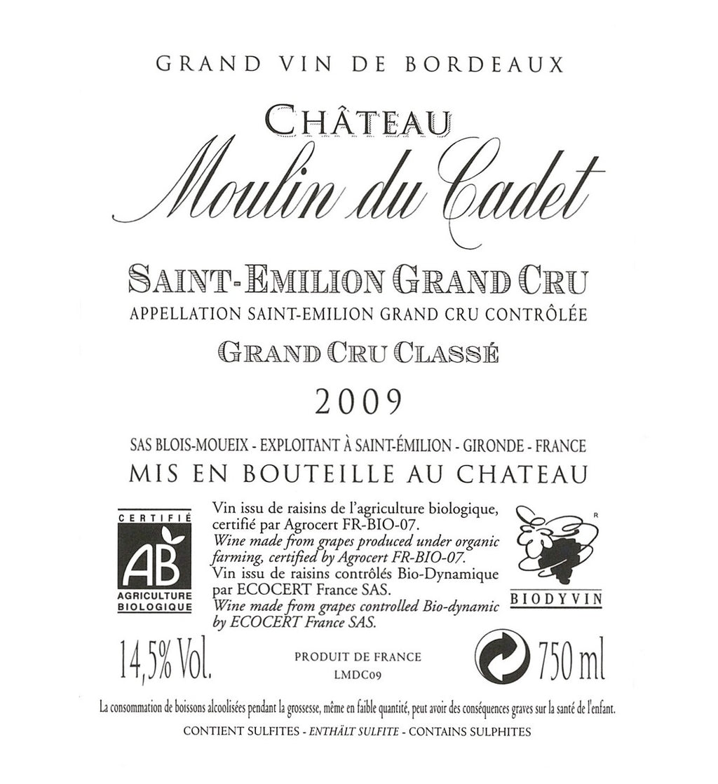 Chateau Moulin du Cadet 加迪磨坊莊紅酒 75cl