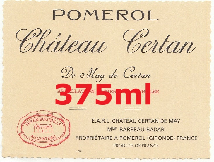 Chateau Certan de May 塞丹(色丹)迪美莊紅酒半瓶裝 375ml