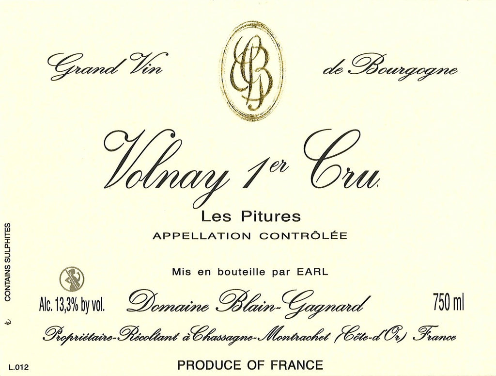 Domaine Blain Gagnard Volnay Premier Cru Chalin 布加尼莊一級渥爾內紅酒 75cl