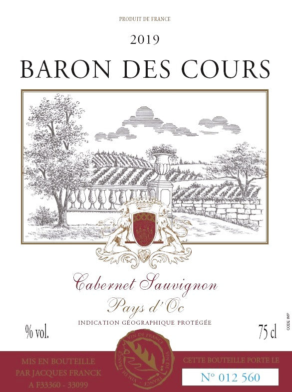 Baron des Cours Cabernet Sauvignon 巴圖赤霞珠干紅酒 75cl