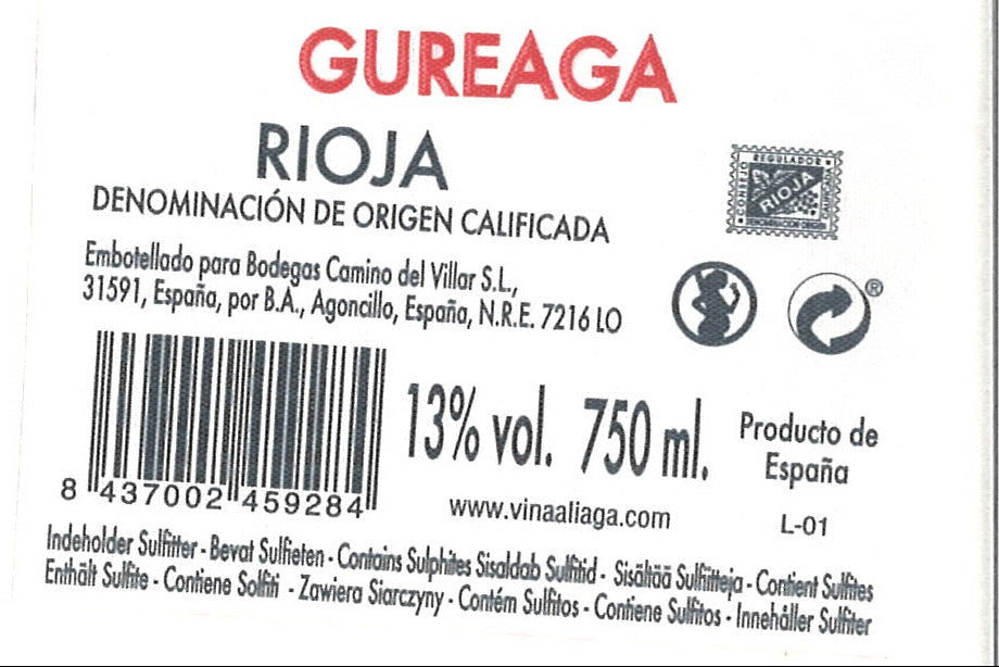 Gureaga DOC Rioja 西班牙古歷雅嘉里歐哈紅酒 75cl