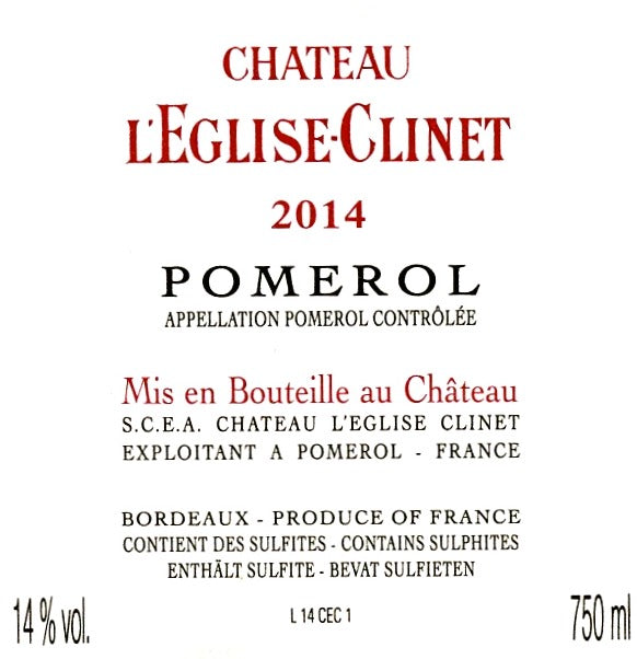 Chateau L Eglise Clinet 克里奈教堂莊紅酒 75cl