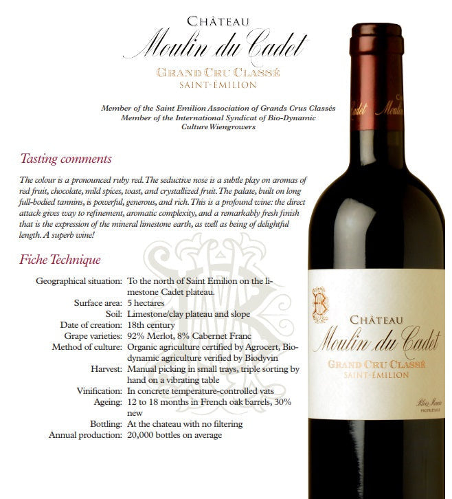 Chateau Moulin du Cadet 加迪磨坊莊紅酒 75cl